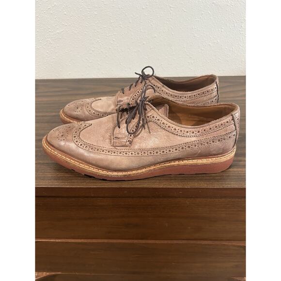 Allen Edmonds Shannon Drive Shoes Mens Size 11.5 B Tan Leather Wingtip Oxford main image 7